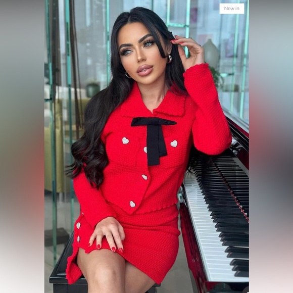 Jessica bara KNIT CARDIGAN AND SKIRT TWO PIECE SET size small - Picture 1 of 3